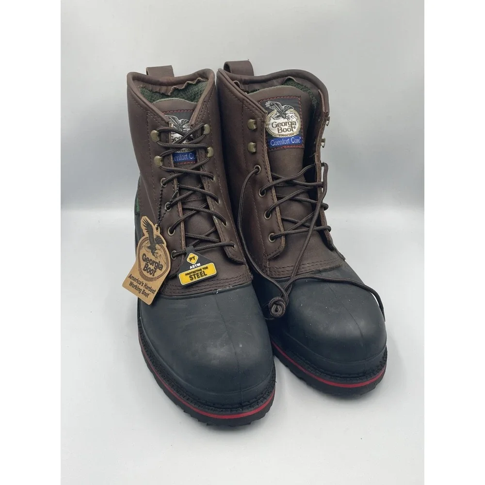Georgia Muddog G6633 Mens US 14W Brown Waterproof EH Steel Toe Safety Work Boots